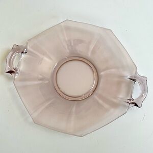 Heisey Vintage Pink Violet Depression Glass Octagonal Serving Plate